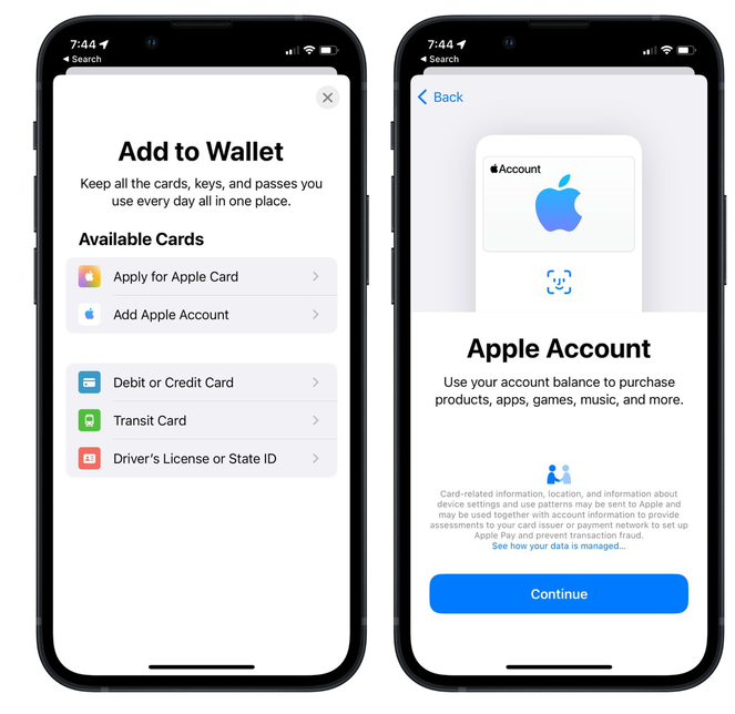 若羌苹果手机维修分享iOS 15.5钱包App如何添加 Apple 账户 